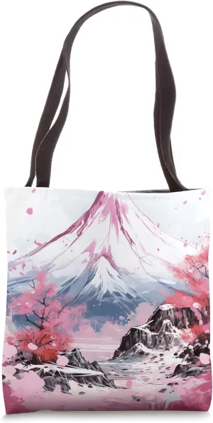 Sakura's Rhapsody Japan's Mountain Waltz, a Poetic Dance Tote Bag