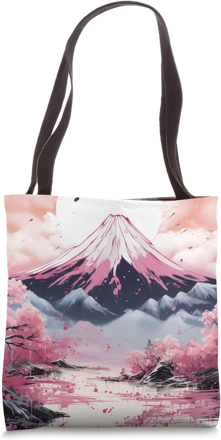 Sakura's Rhapsody Japan's Mountain Waltz, a Poetic Dance Tote Bag