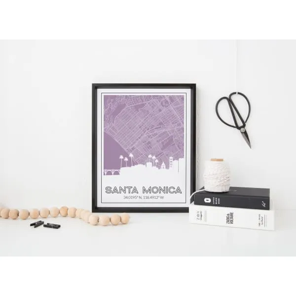 Santa Monica, California road map and skyline | Handshake