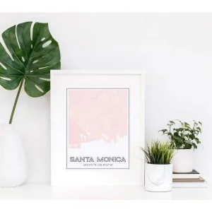 Santa Monica, California road map and skyline | Handshake