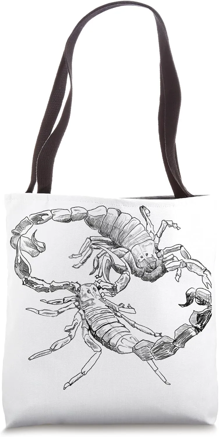 Scorpion’s Dance – A Striking Hand-Drawn Design Tote Bag