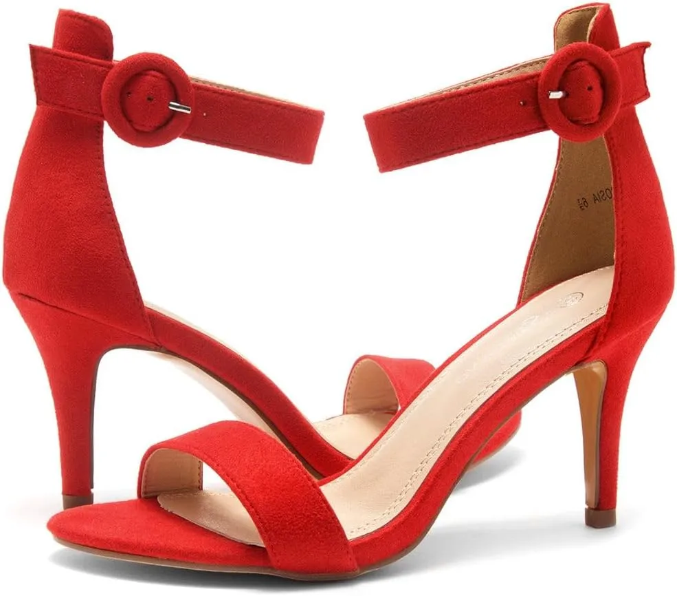 Shoe Land Women’s High Heel Sandals | Strappy Slingback Heels with Square Open Toe | Ankle Strap Dressy Stilettos for Wedding, Party & Evening Events 2025