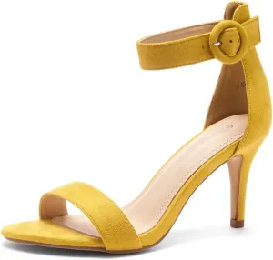 Shoe Land Women’s High Heel Sandals | Strappy Slingback Heels with Square Open Toe | Ankle Strap Dressy Stilettos for Wedding, Party & Evening Events 2025