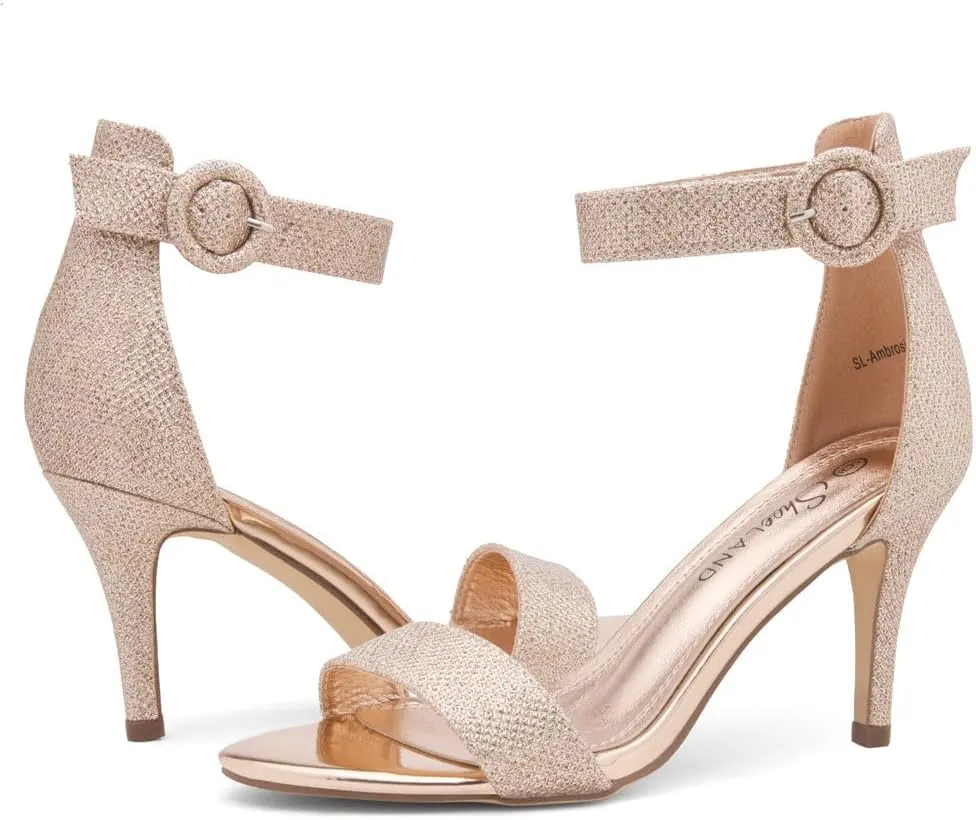 Shoe Land Women’s High Heel Sandals | Strappy Slingback Heels with Square Open Toe | Ankle Strap Dressy Stilettos for Wedding, Party & Evening Events 2025
