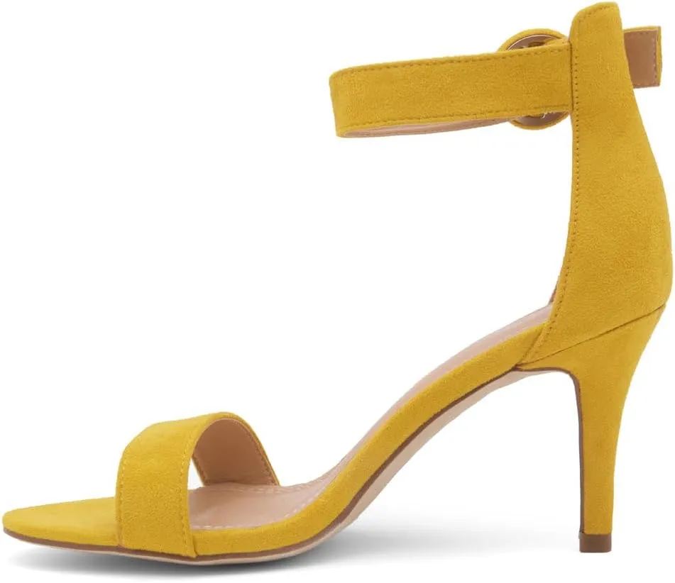 Shoe Land Women’s High Heel Sandals | Strappy Slingback Heels with Square Open Toe | Ankle Strap Dressy Stilettos for Wedding, Party & Evening Events 2025