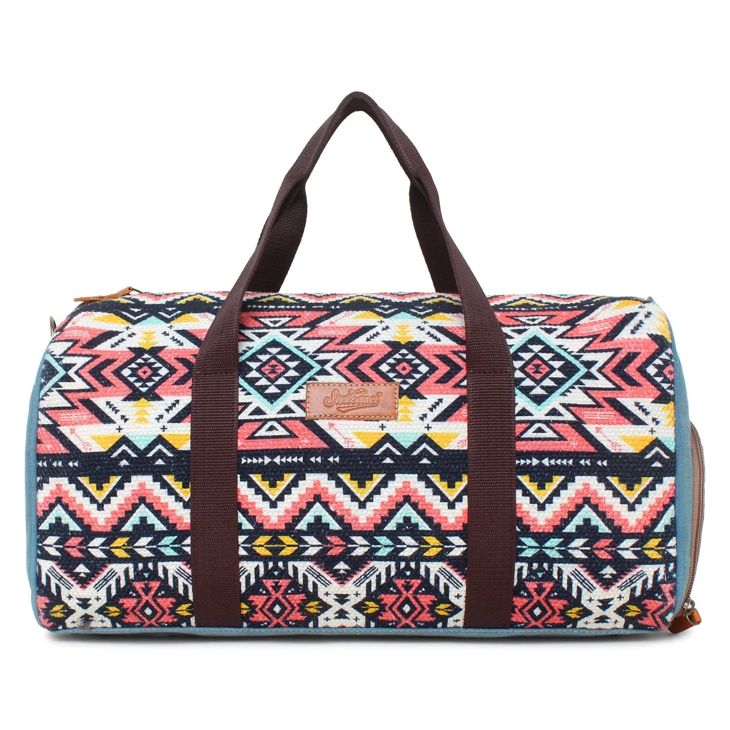 Sixtease Up-cycled Canvas Duffle Bag: Sustainable Style, Urban Adventure, Perfect for Eco-Conscious Explorers and Trendsetting Travelers! - (SB-4035)