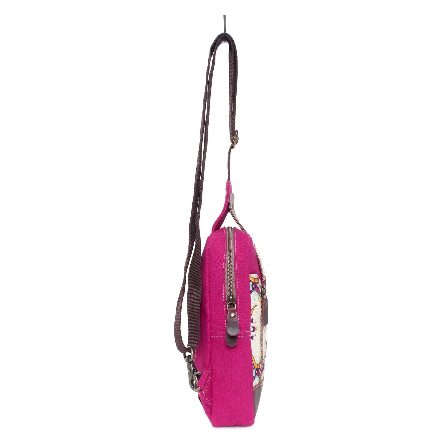 Sixtease Up-cycled Canvas Travel Sling Bag: Journey in Sustainable Style, Where Convenience Meets Eco-Friendly Craftsmanship!- (SB-4047)