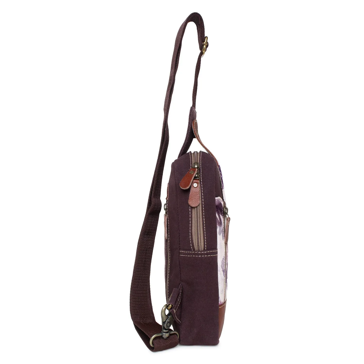 Sixtease Up-cycled Canvas Travel Sling Bag: Journey in Sustainable Style, Where Convenience Meets Eco-Friendly Craftsmanship! - (SB-4237)