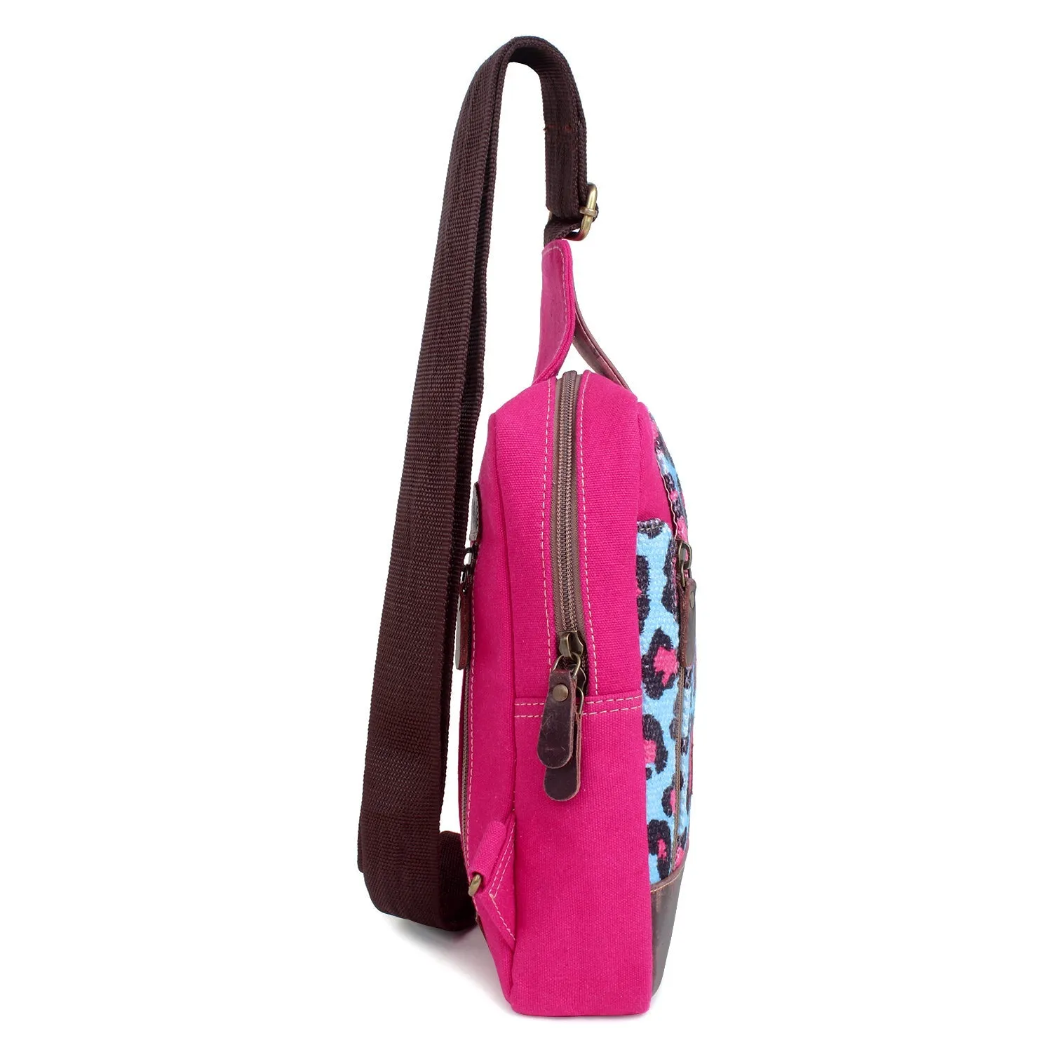 Sixtease Up-cycled Canvas Travel Sling Bag: Journey in Sustainable Style, Where Convenience Meets Eco-Friendly Craftsmanship! - (SB-4332)