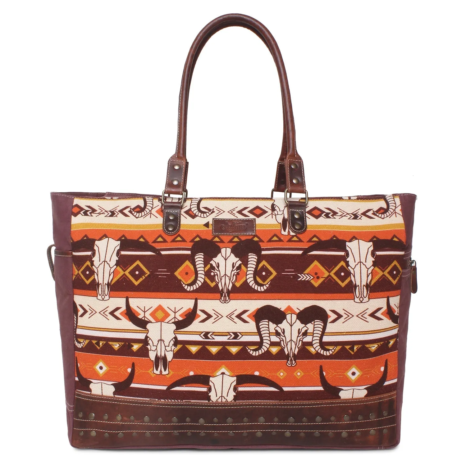 Sixtease Up-cycled Canvas Weekender Bag: Travel Smart with Sustainable Style, Perfect for Your Getaway Adventures! - (SB-4323)