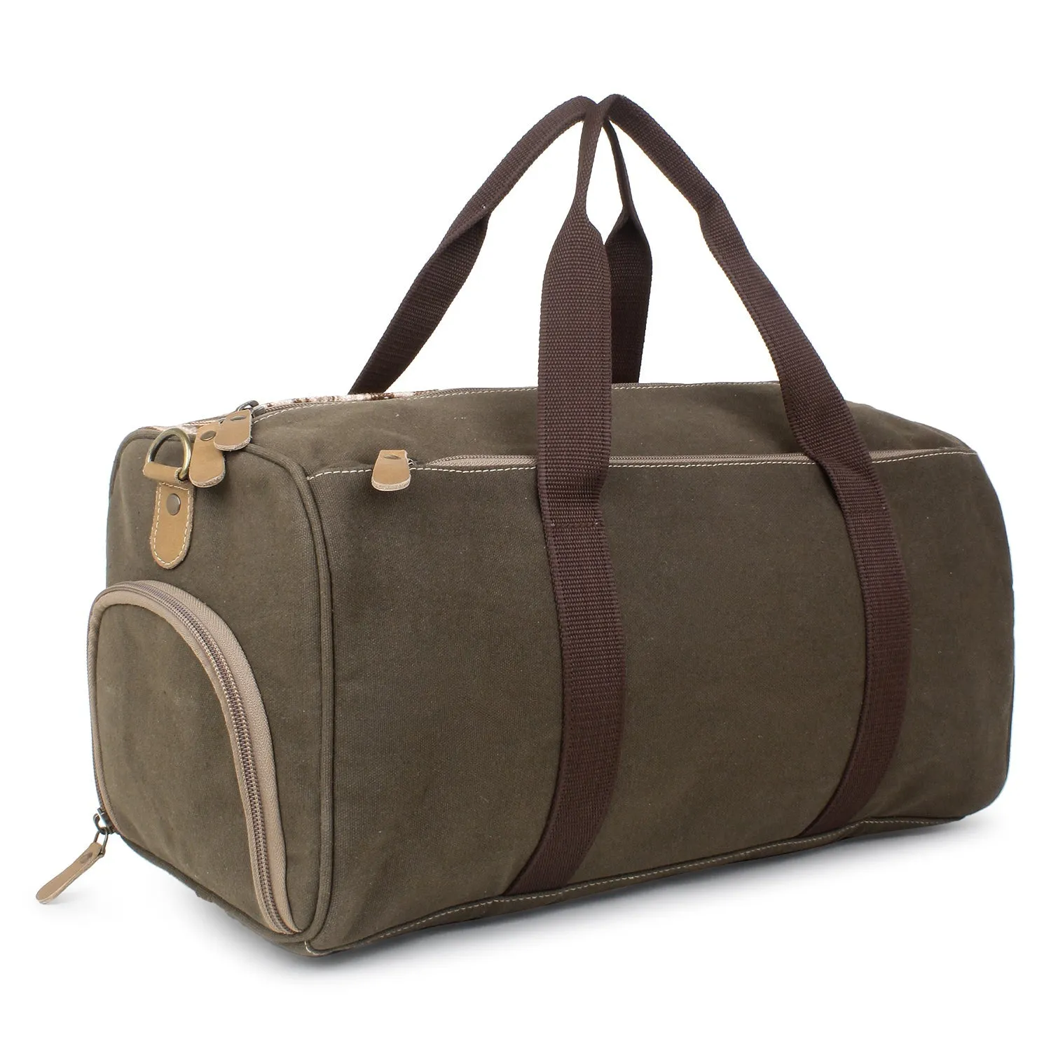 Sixtease Upcycled Canvas Duffle Bag: Your Stylish, Sustainable, Spacious Travel Companion!- (SB-4225)