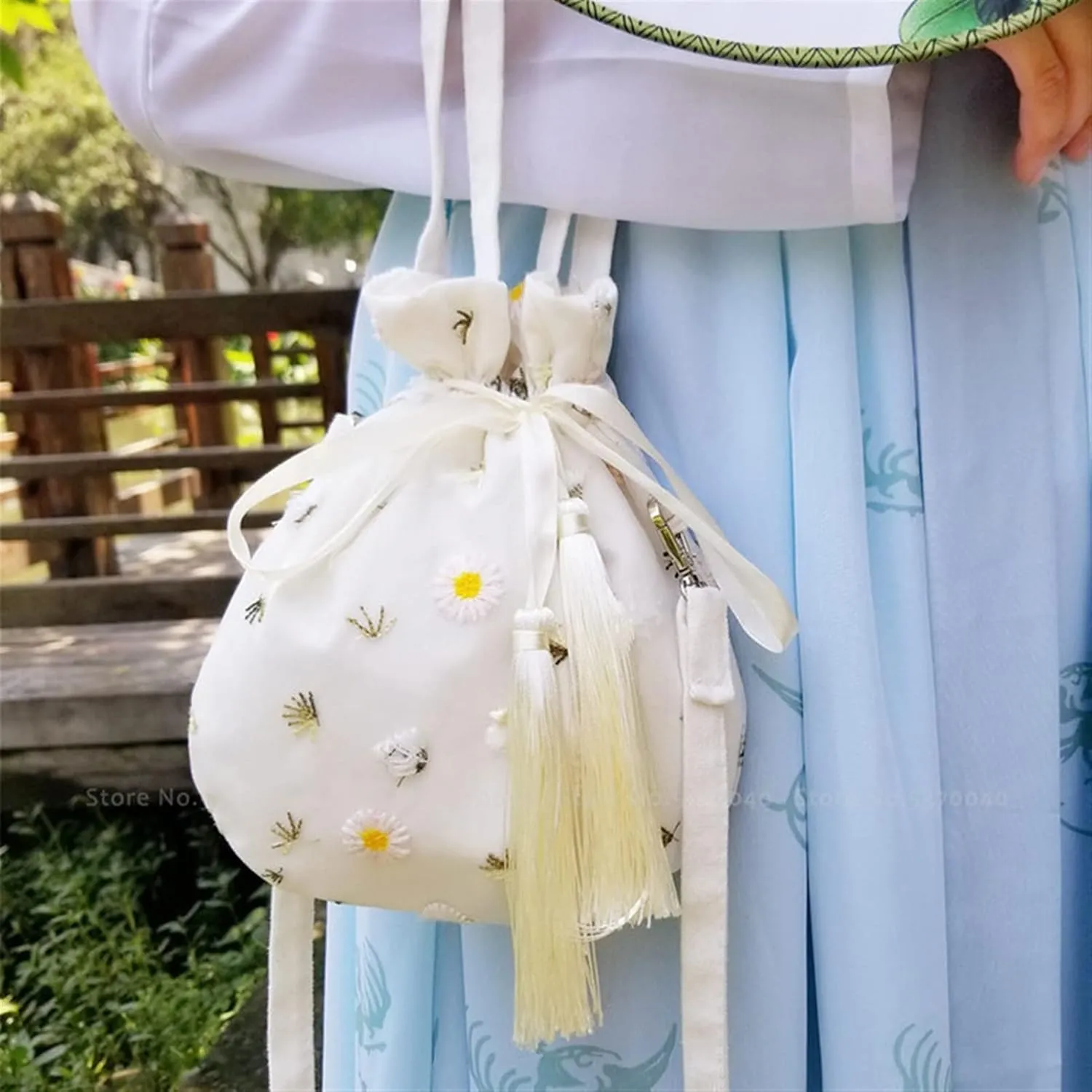 SMDSAZ Chinese Traditional Embroidery Wallet Hanfu Handbag Girl Tang Handbag (Color : 1)