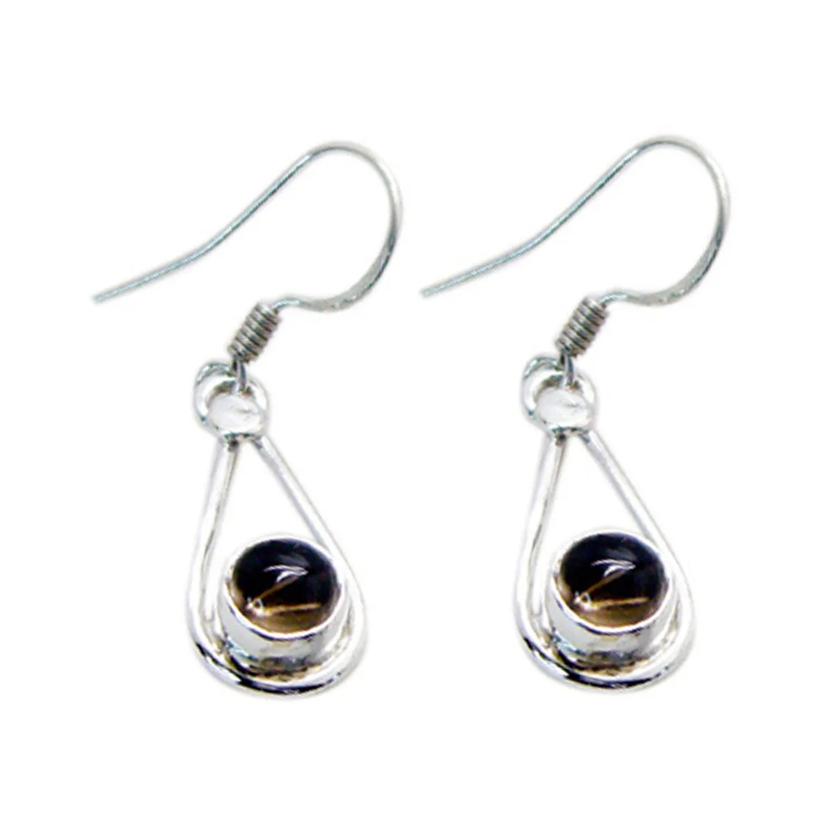 Smoky Quartz Korean Jia multiple Dangle Brown 92.5 Silver Earring