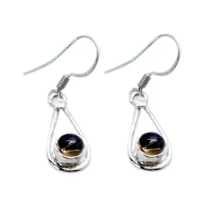 Smoky Quartz Korean Jia multiple Dangle Brown 92.5 Silver Earring