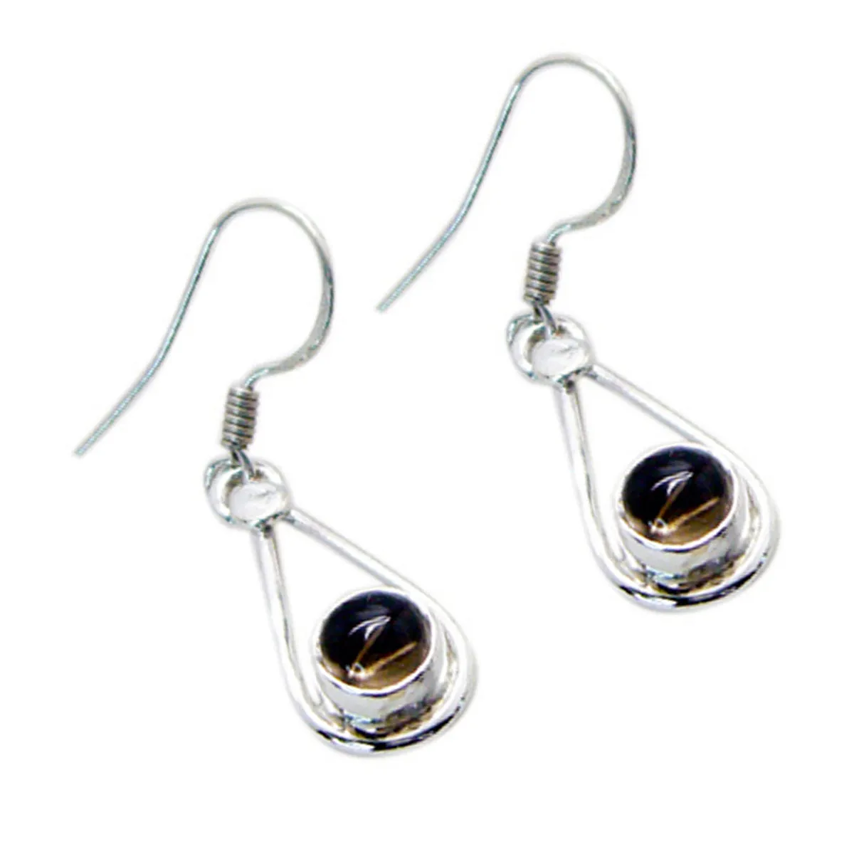 Smoky Quartz Korean Jia multiple Dangle Brown 92.5 Silver Earring