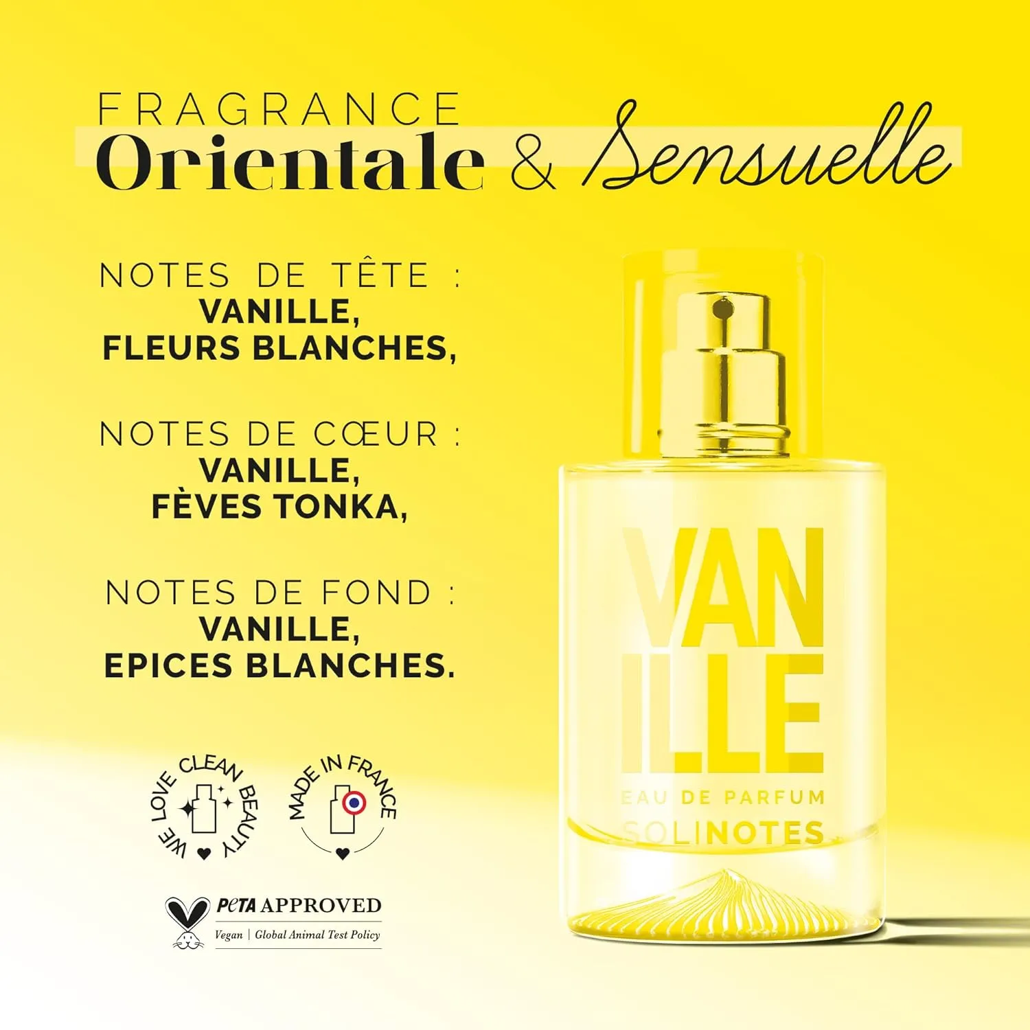SOLINOTES Vanilla Perfume for Women - Eau De Parfum | Delicate Floral and Soothing Scent - Made in France - Vegan - 1.7 fl.oz