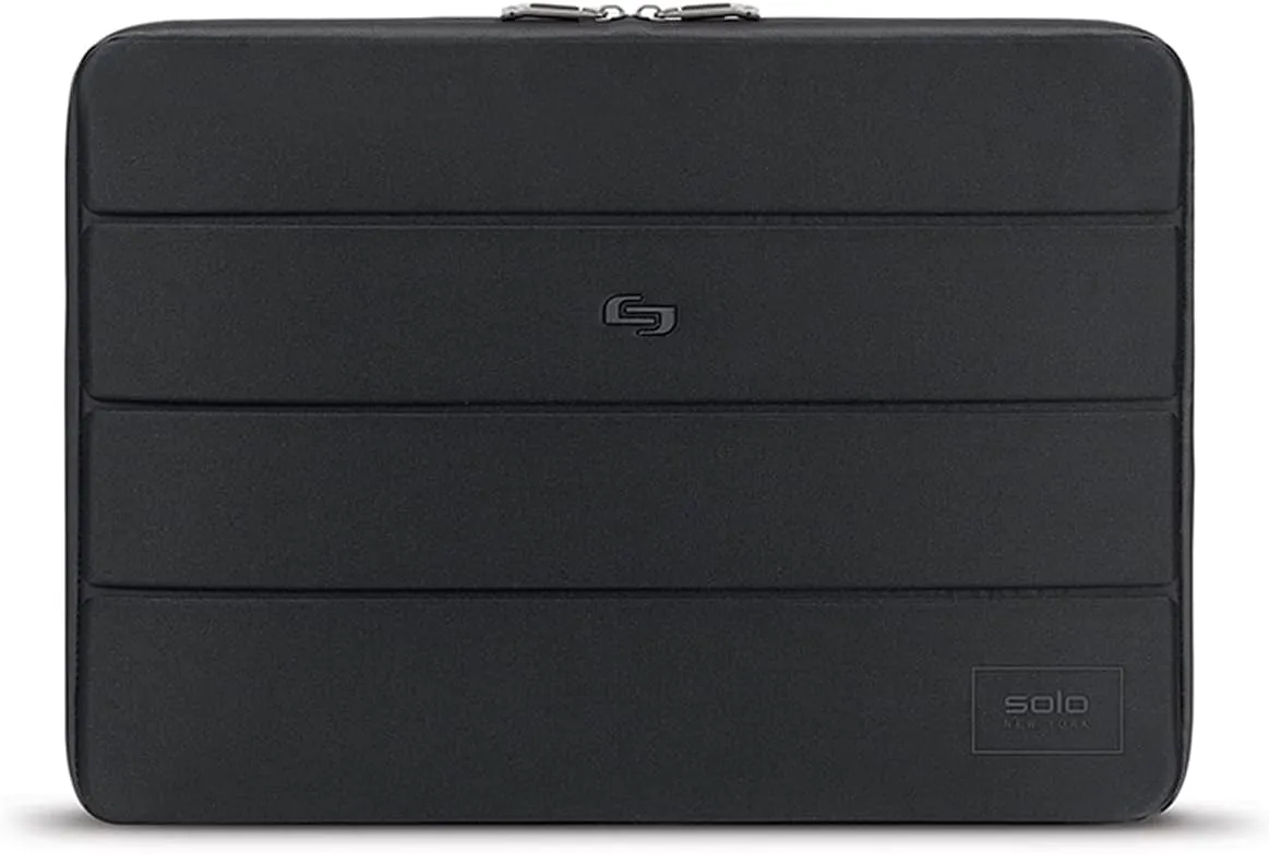 Solo New York Laptop Bag Sleeve for Women & Men - Travel Case for Computer & Tablet, Fits up to 15.6" Laptops, Fully Padded, Lightweight Construction, Durable Zippers - Bond, Black