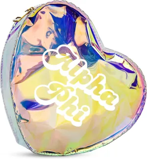 Sorority Shop Alpha Phi Heart Shaped Makeup Bag