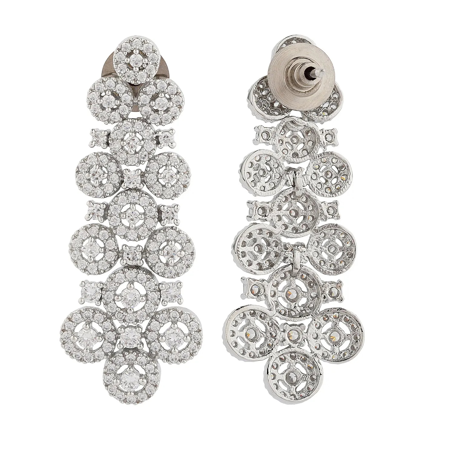 Sparkling Elegance Serenade American Diamond Dangler Earrings