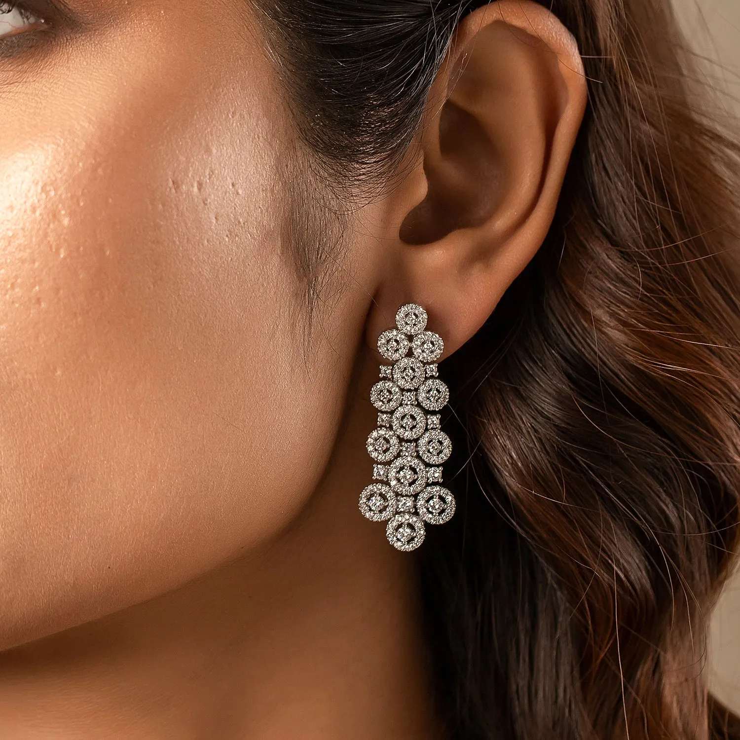 Sparkling Elegance Serenade American Diamond Dangler Earrings
