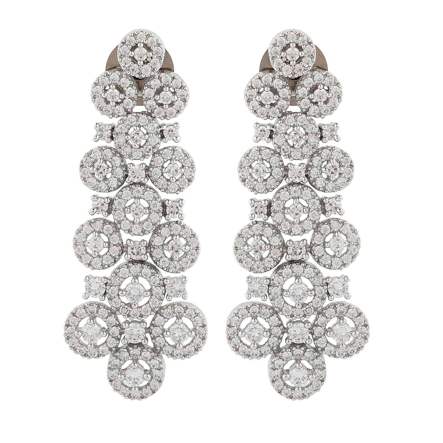 Sparkling Elegance Serenade American Diamond Dangler Earrings