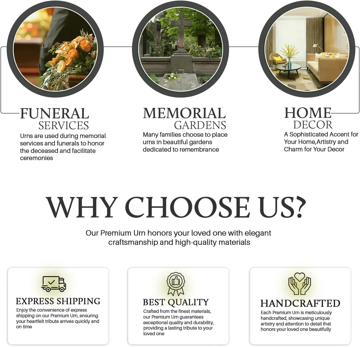 Spirit of The Wild Funeral Urn Set - 10" Ivory White Urn with 2 Keepsake Urns - Cremation Set for Human Ashes (Velvet Bag)
