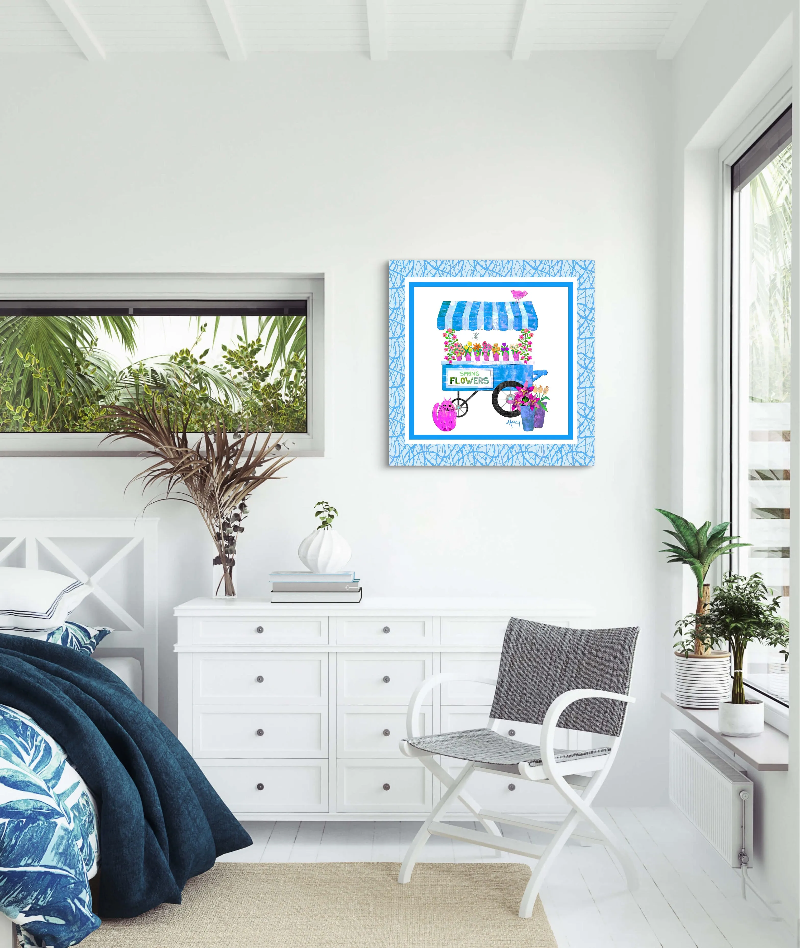 Spring Flower Cart Collage — Premium Matte Paper Poster