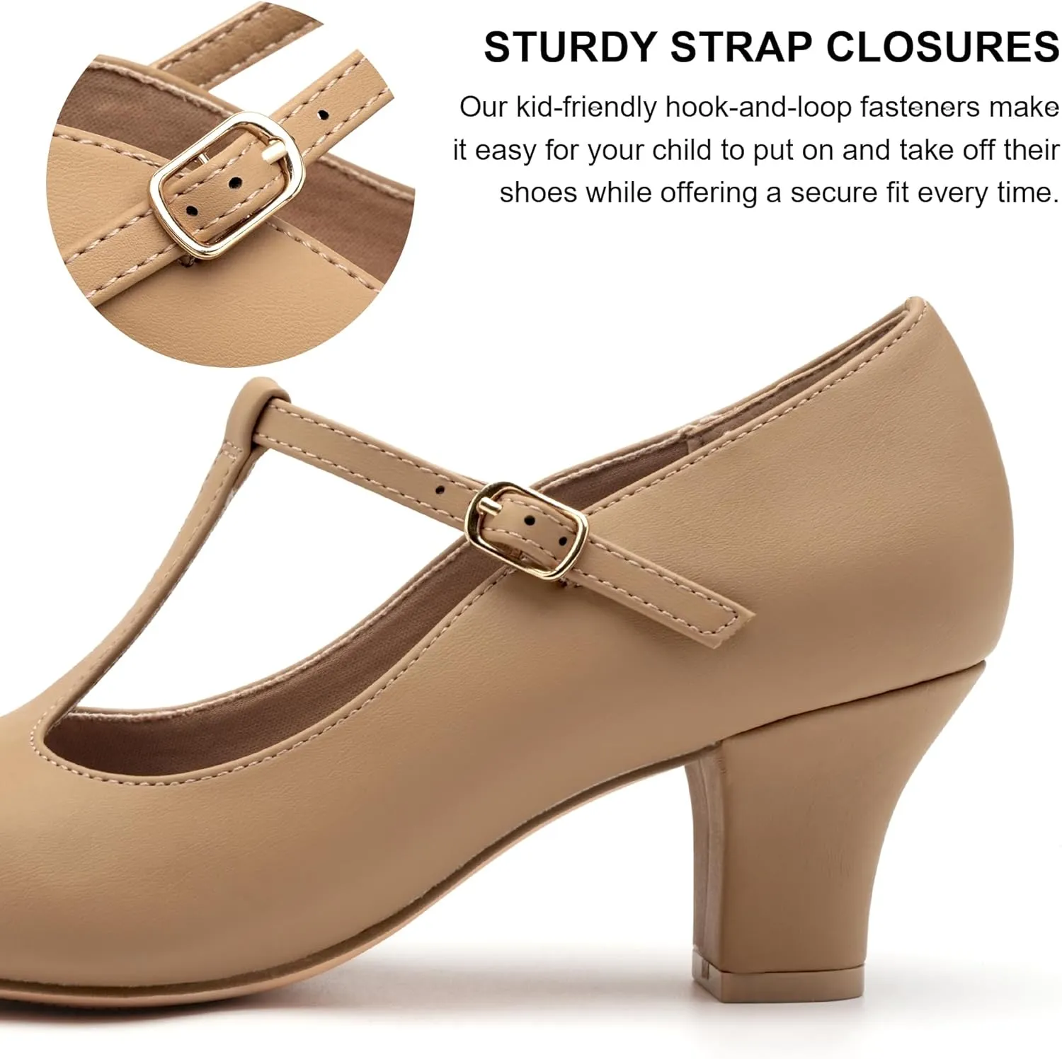 Stelle 2.5" Character Shoes for Women T-Strap Dance Heels for Ballroom Salsa Tango Wedding Flamenco Latin