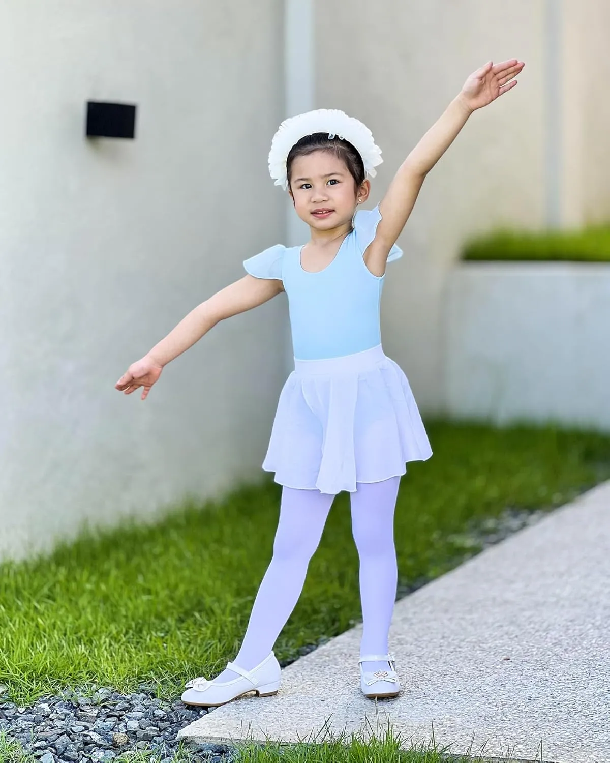 Stelle Girls Leotards Black Ballet Dance Leotards Ruffle Short Sleeve Gymnastics Outfits(Toddler/Little Kid/Big Kid)