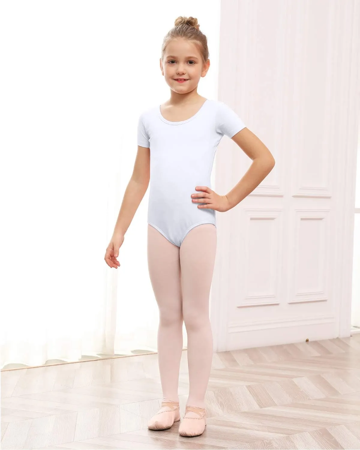 Stelle Leotard for Girls Black Ballet Dance Leotard Gymnastics Outfits with Bow Back (Toddler/Little/Big Kids)