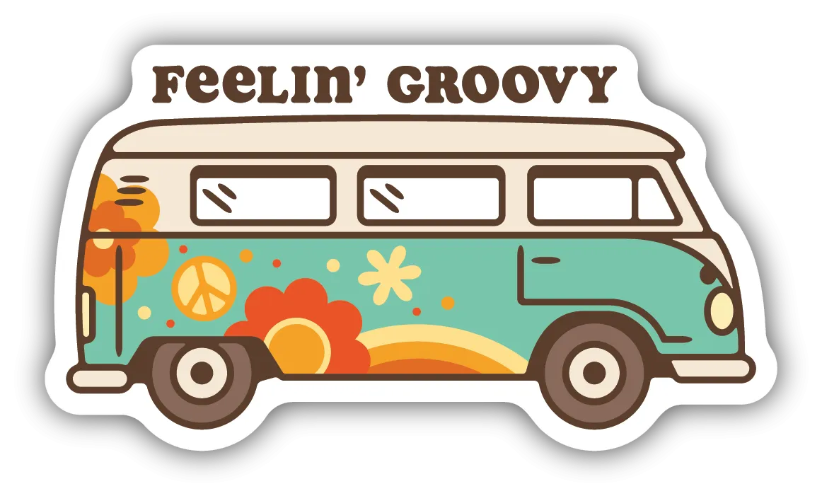 Stickers Northwest - Hippy Van, Feelin Groovy Sticker