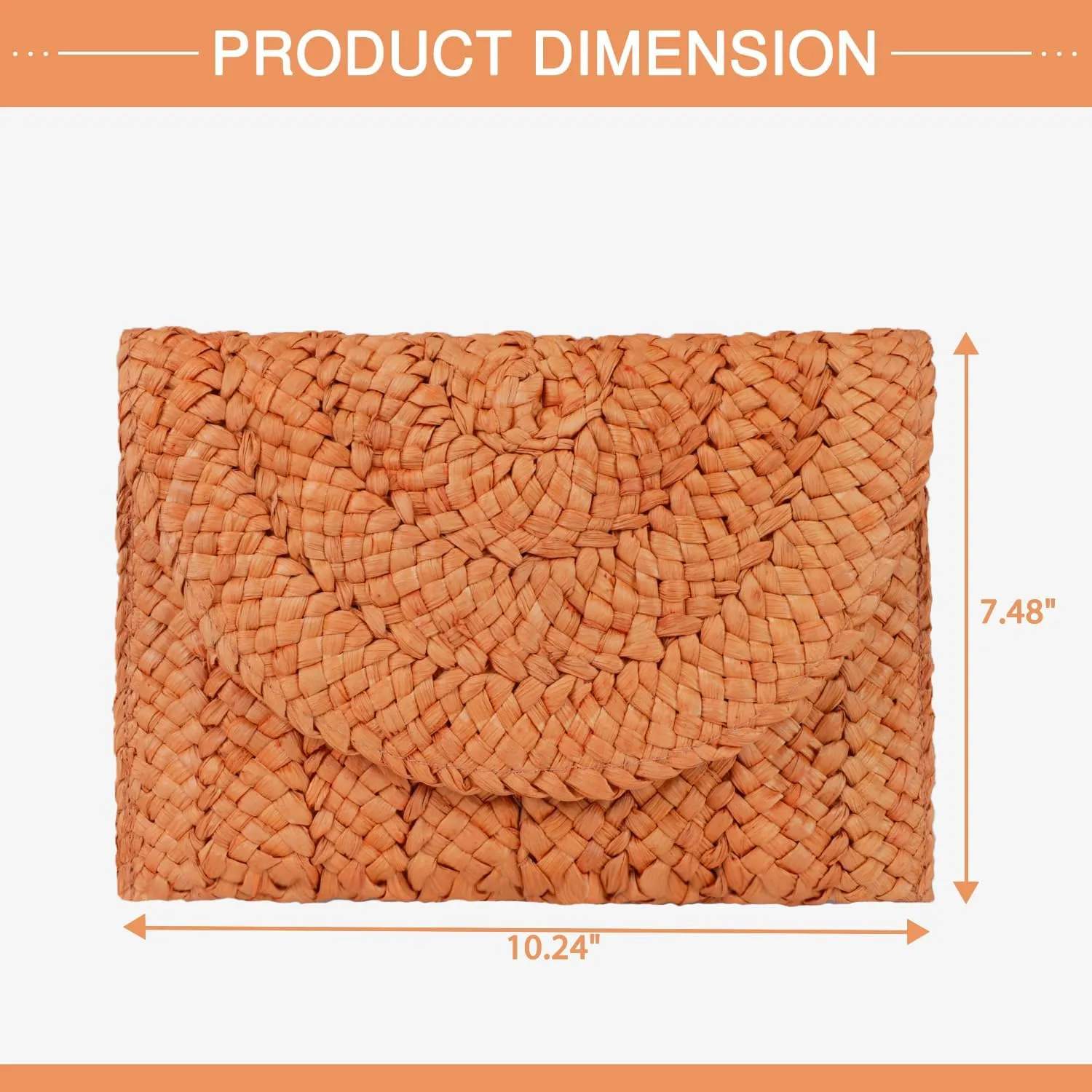 Straw Clutch Bag for Women Envelope Woven Clutch Handbag Summer Beach Purse