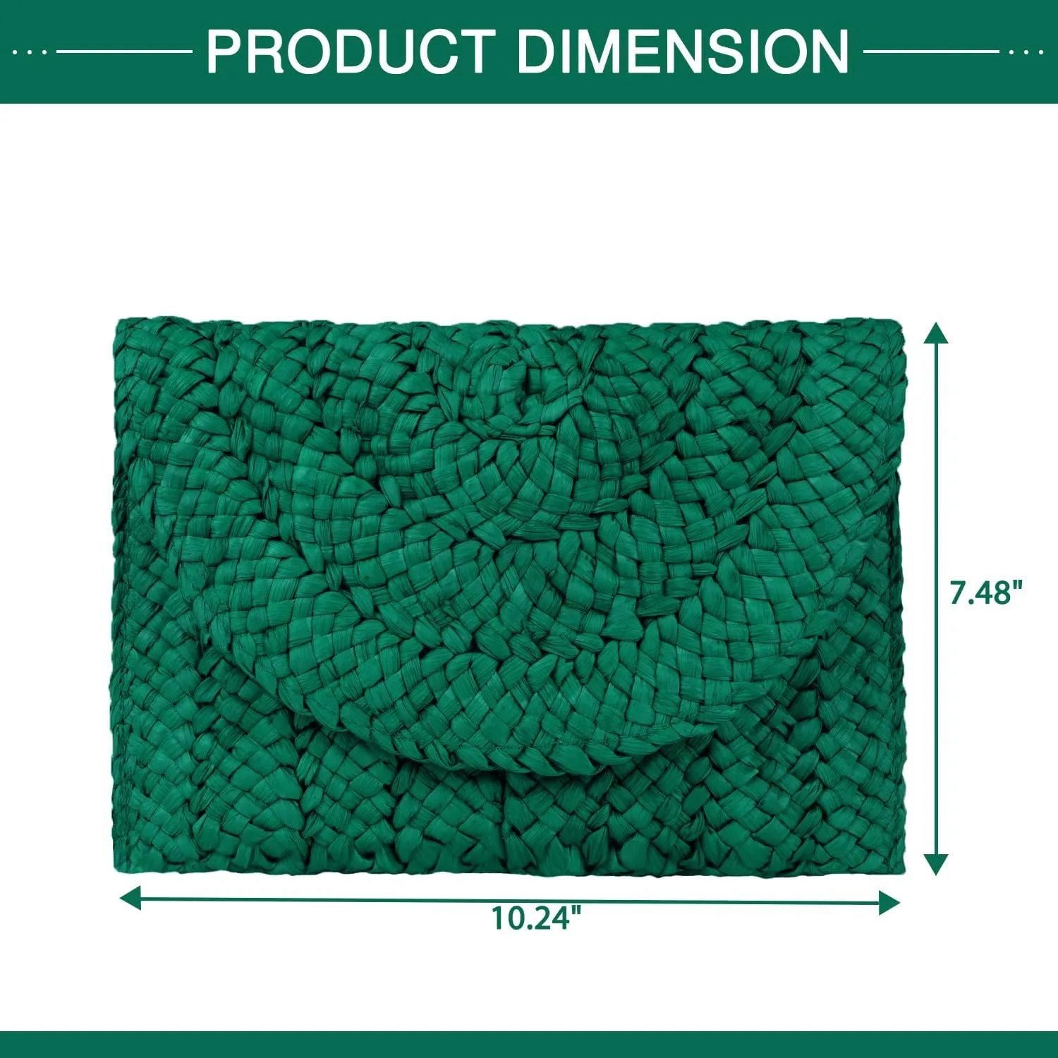 Straw Clutch Bag for Women Envelope Woven Clutch Handbag Summer Beach Purse