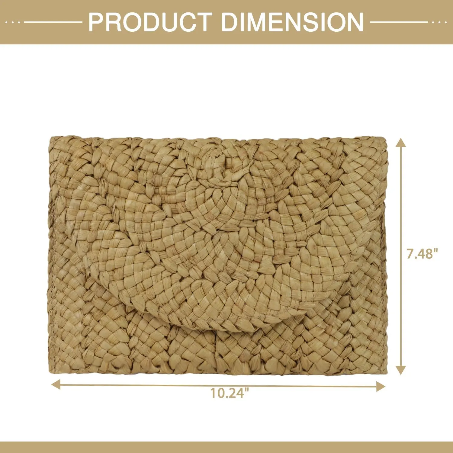 Straw Clutch Bag for Women Envelope Woven Clutch Handbag Summer Beach Purse