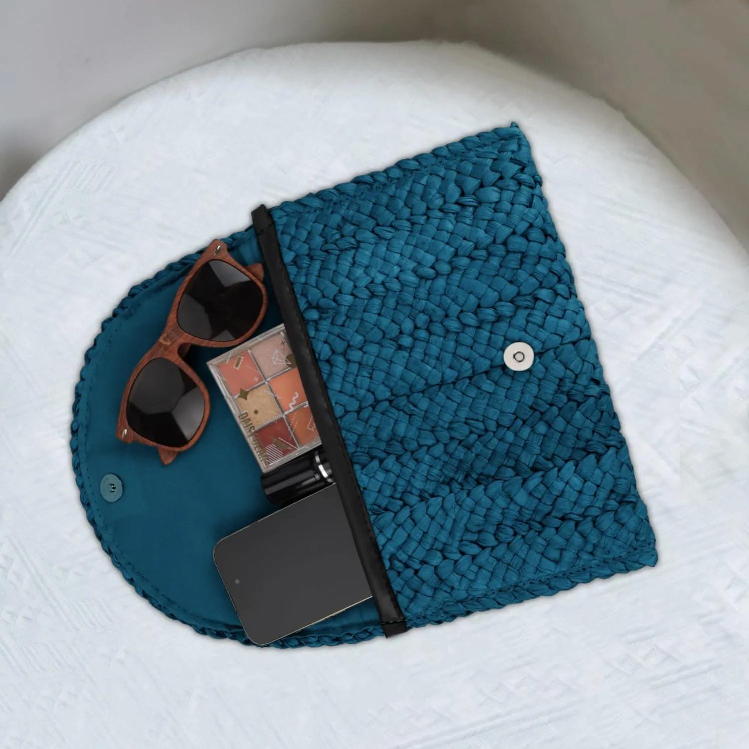 Straw Clutch Bag for Women Envelope Woven Clutch Handbag Summer Beach Purse