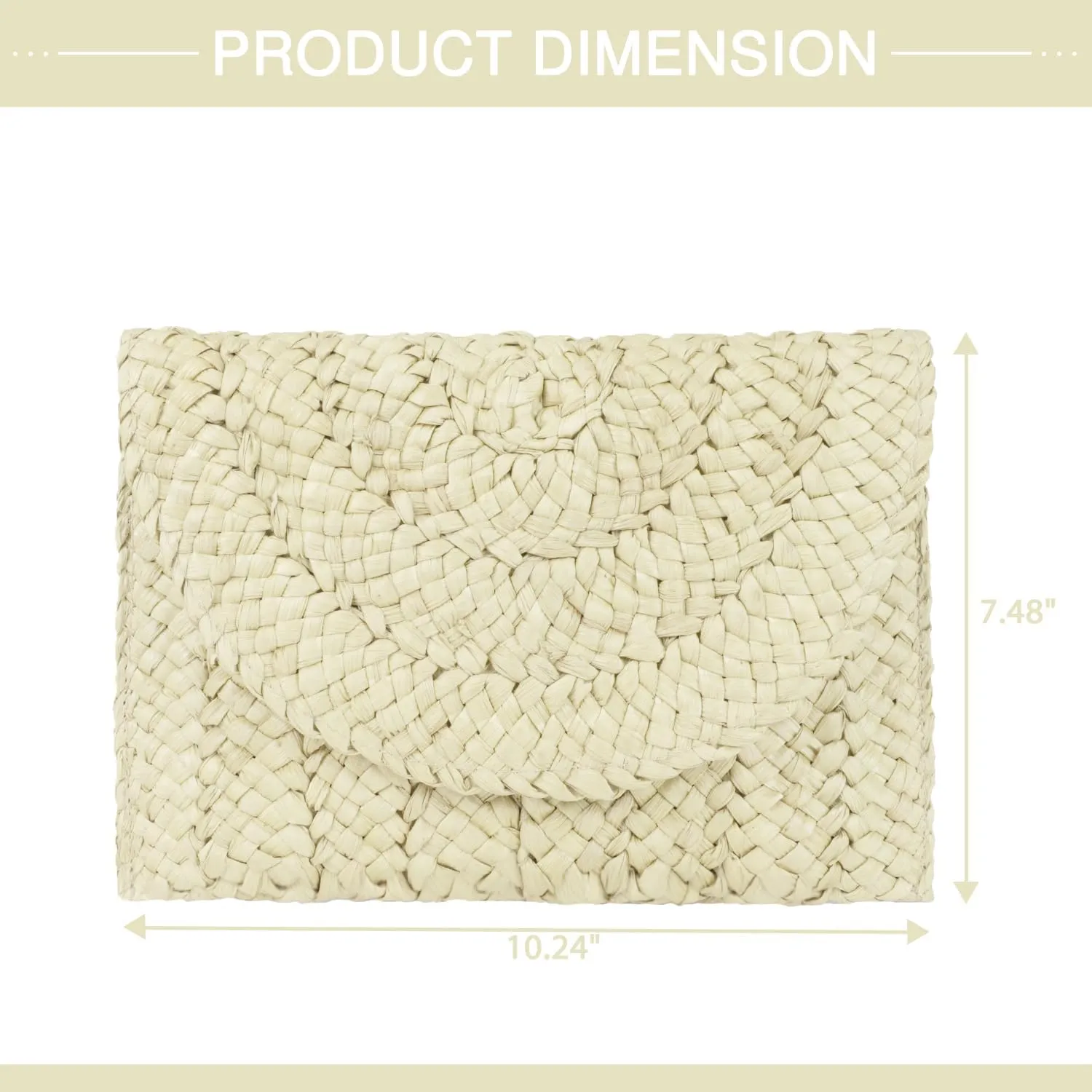 Straw Clutch Bag for Women Envelope Woven Clutch Handbag Summer Beach Purse