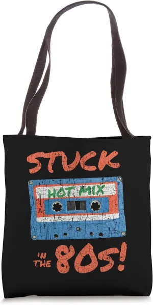 Stuck in the 80s, Retro Distressed DJ Eighties Cassette Tape Tote Bag