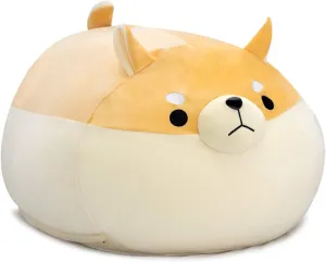 Stuffed Animal Storage Bean Bag Chair Cover for Kids Yellow Dog Shiba Inu Bean Bag Chair for Girls XX-Large Size Toy Organizer Cover Only Without Filling