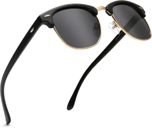 SUNGAIT Polarized Sunglasses for Men and Women, Classic Half-Frame Retro Shades for Driving, Travel, and Outdoor Activities
