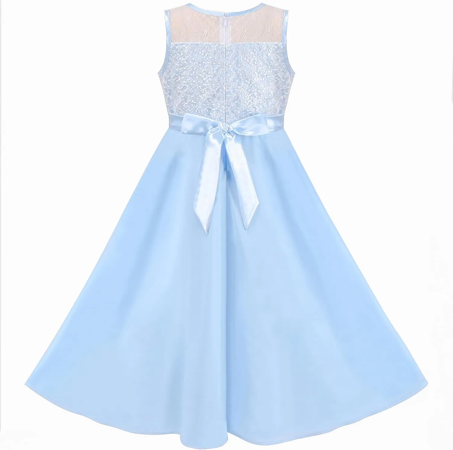 Sunny Fashion Girls Dress Rhinestone Chiffon Bridesmaid Dance Ball Maxi Gown
