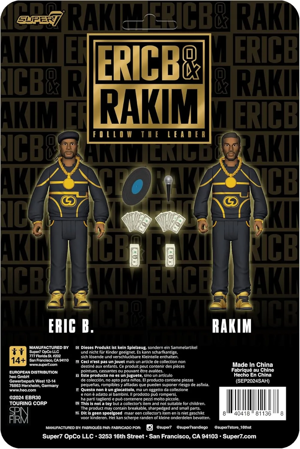 Super7 Eric B. & Rakim Follow The Leader - (2 Pack) 3.75" Eric B and Rakim Action Figures with Accessories Hip Hop Collectibles and Retro Toys