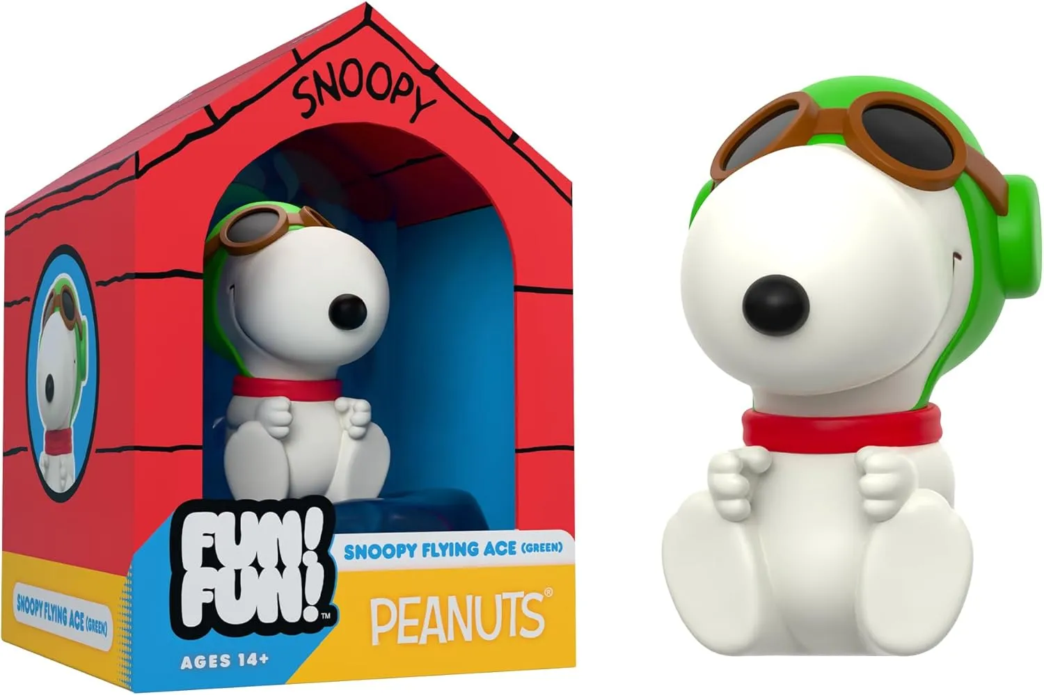 Super7 Fun! Fun! Peanuts Snoopy (Green Hat Flying Ace) Vinyl Figure - 5" Peanuts Action Figure - Classic Cartoon Fans Collectibles & Retro - Comic Strips - Limited Edition - Amazon Exclusive