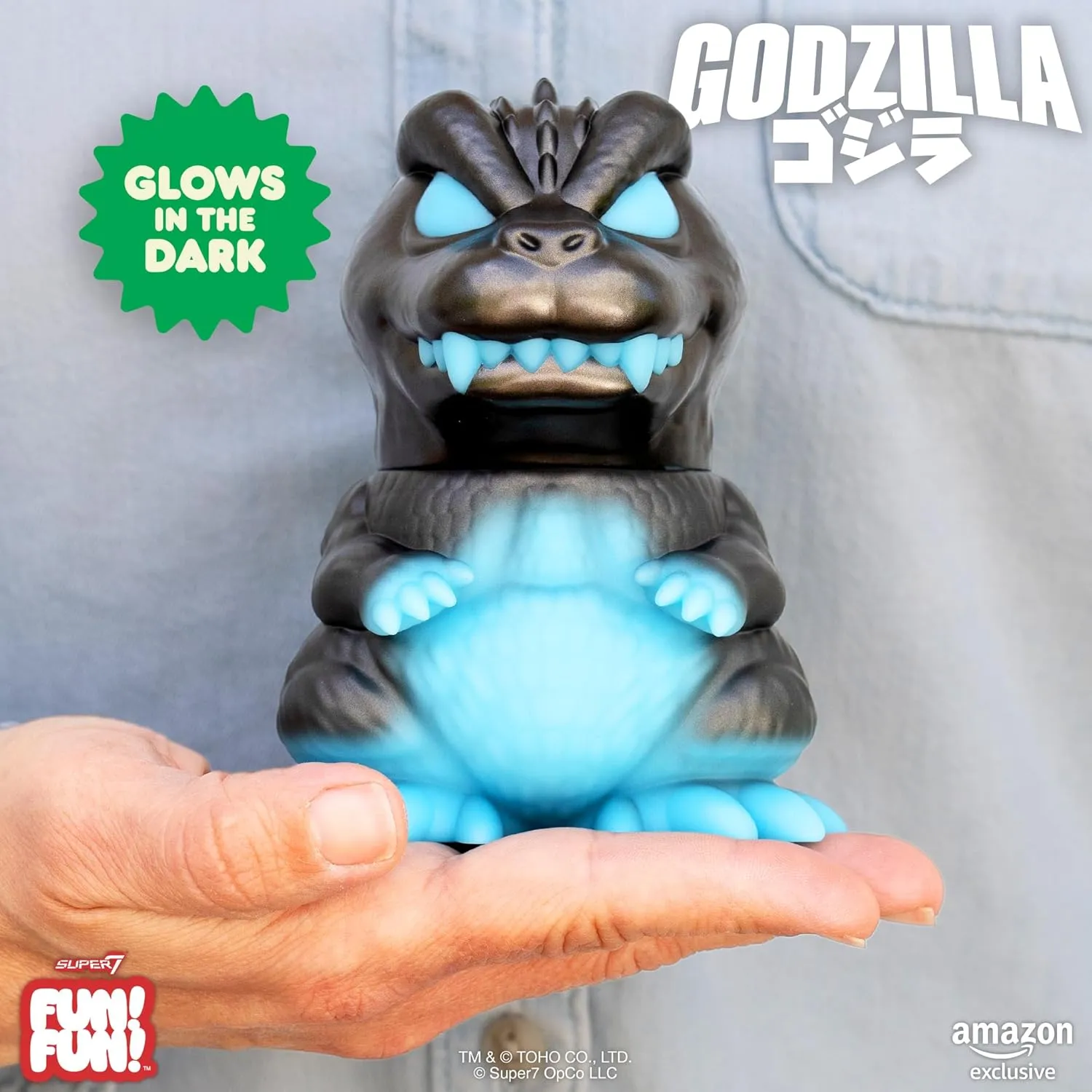 Super7 Fun! Fun! Toho Godzilla 2001 Charging Vinyl Figure - 5" Glow-in-The-Dark Toho Godzilla Action Figure - Classic Movie Monster Fans Collectibles & Retro Toys - Limited Edition - Amazon Exclusive