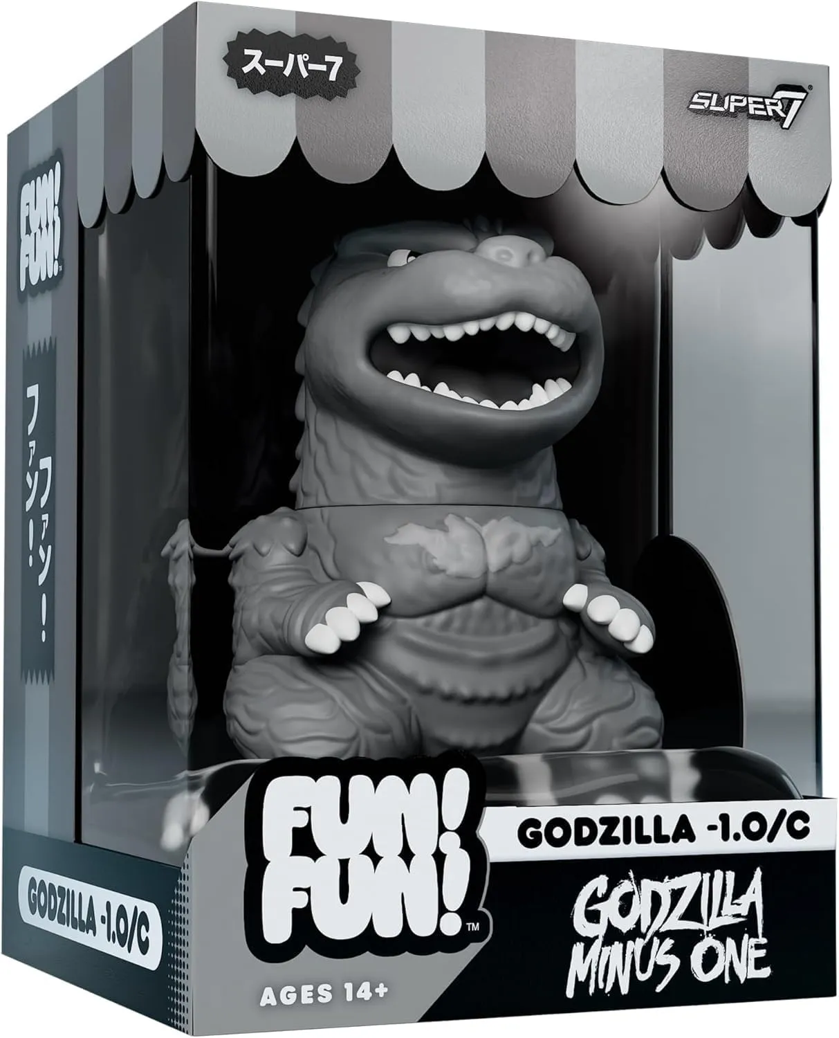 Super7 Fun! Fun! Toho Godzilla Minus One (Grayscale) Vinyl Figure - 5" Toho Godzilla Action Figure Kaiju - Classic Movie Monster Fans Collectibles & Retro Toys - Limited Edition - Amazon Exclusive