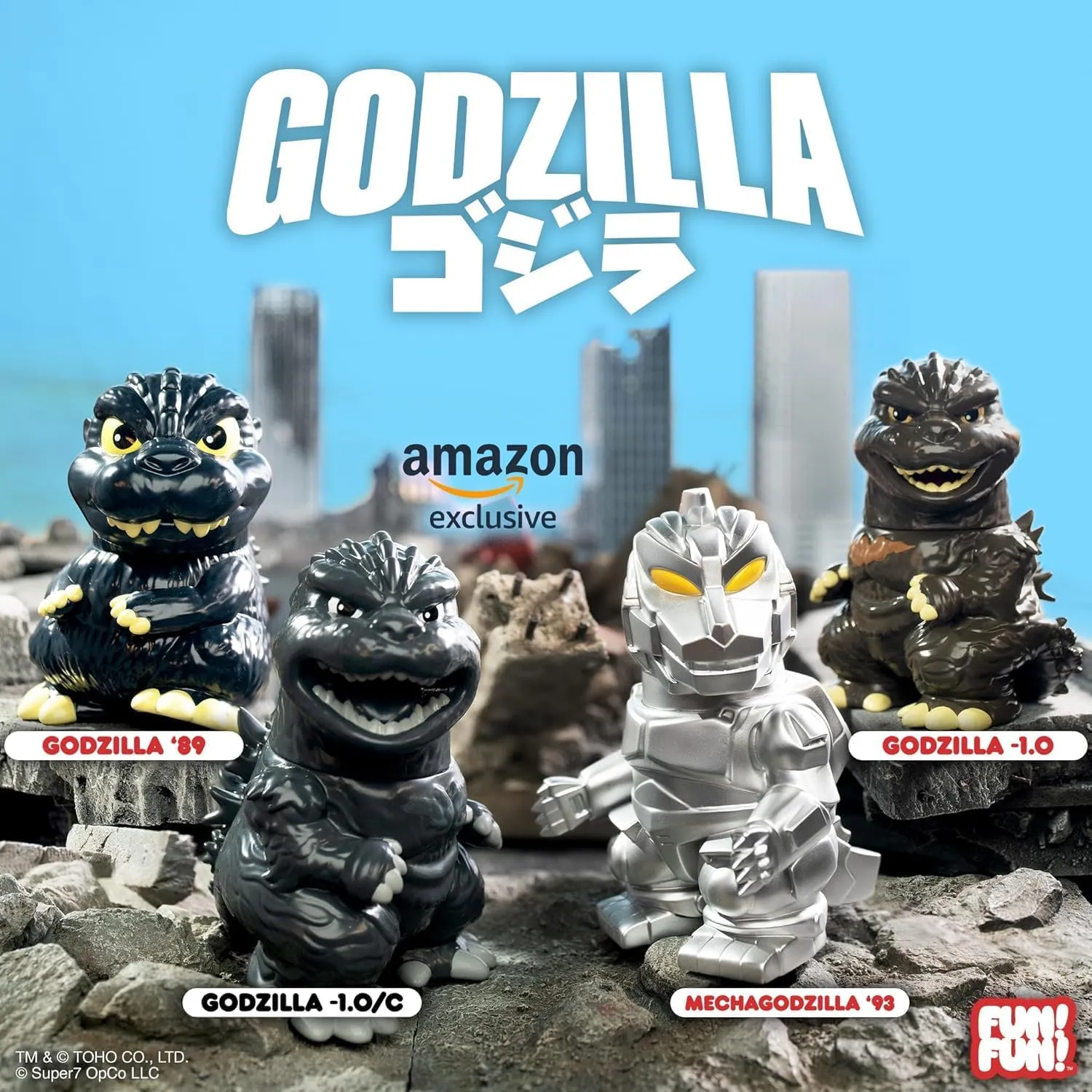 Super7 Fun! Fun! Toho Godzilla Minus One (Grayscale) Vinyl Figure - 5" Toho Godzilla Action Figure Kaiju - Classic Movie Monster Fans Collectibles & Retro Toys - Limited Edition - Amazon Exclusive