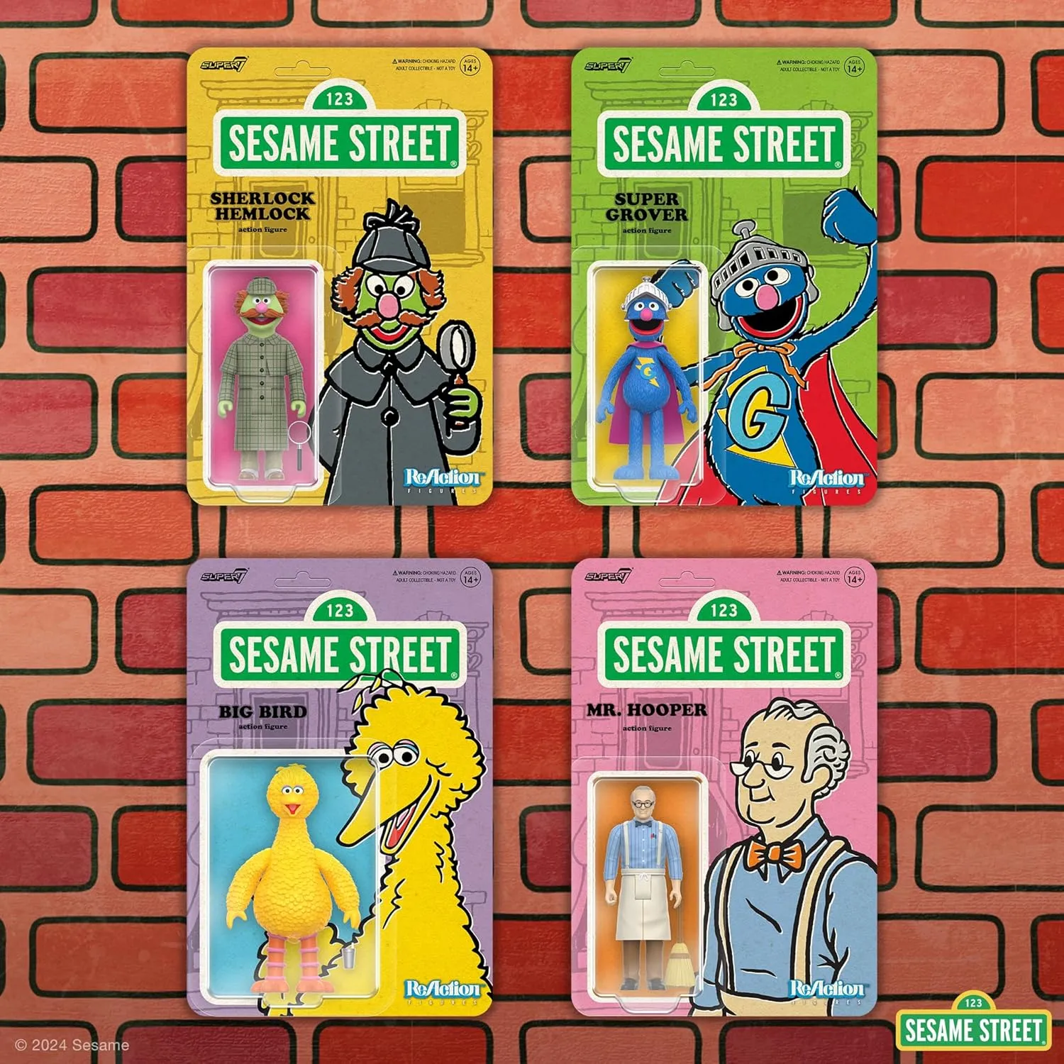 Super7 Sesame Street Super Grover - 3.75" Sesame Street Action Figure with Accessories Collectibles and Retro Toys