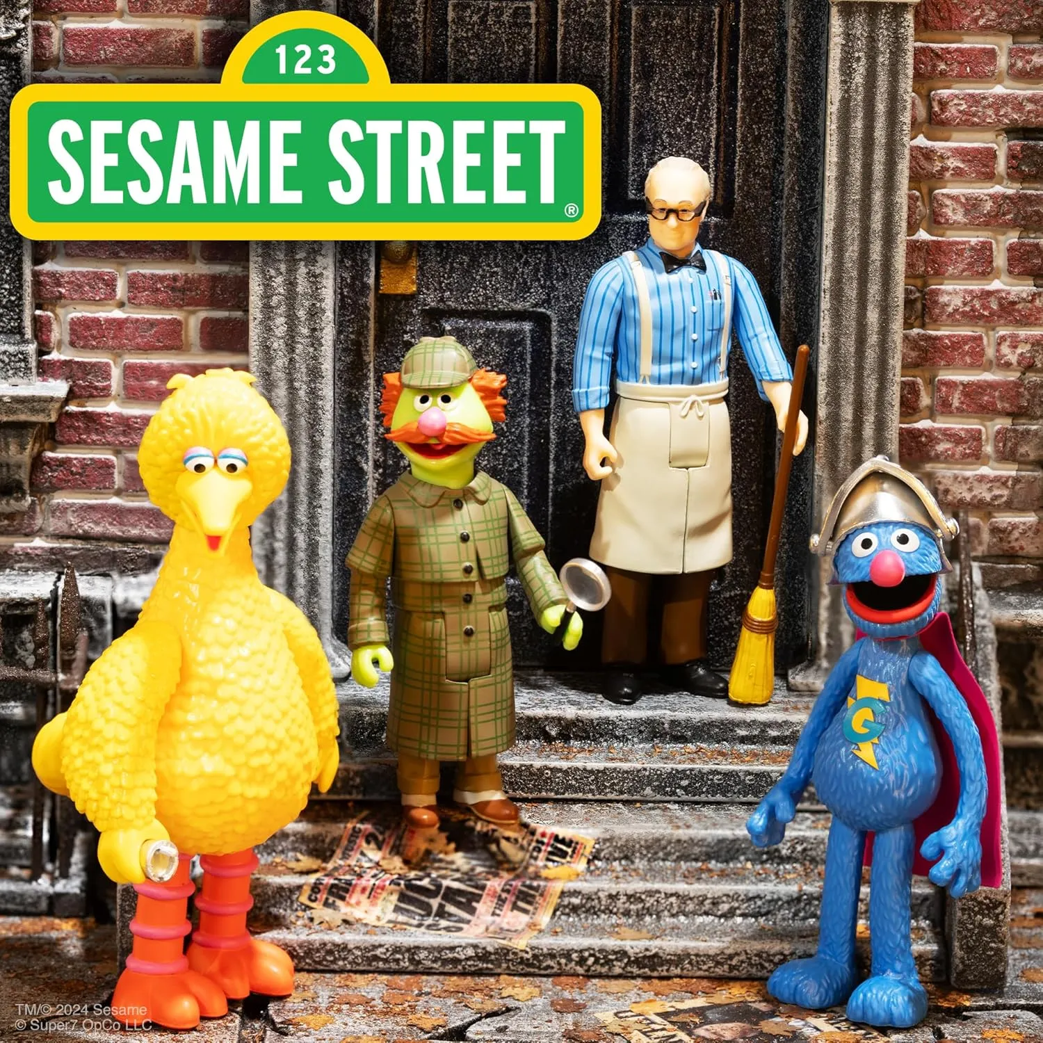 Super7 Sesame Street Super Grover - 3.75" Sesame Street Action Figure with Accessories Collectibles and Retro Toys