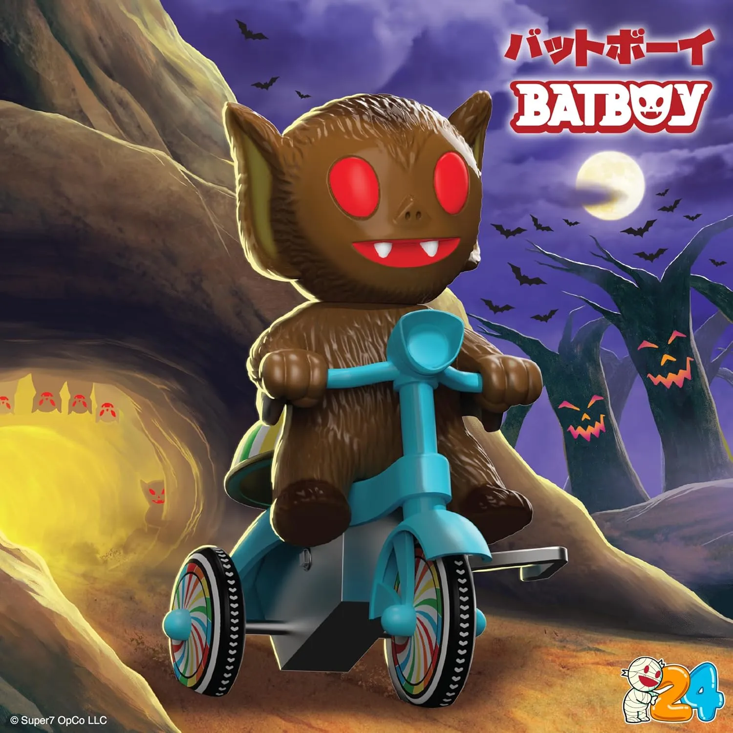 Super7 Super Cycles - Bat Boy (Brown w/Blue Wind-Up Trike) Action Figure