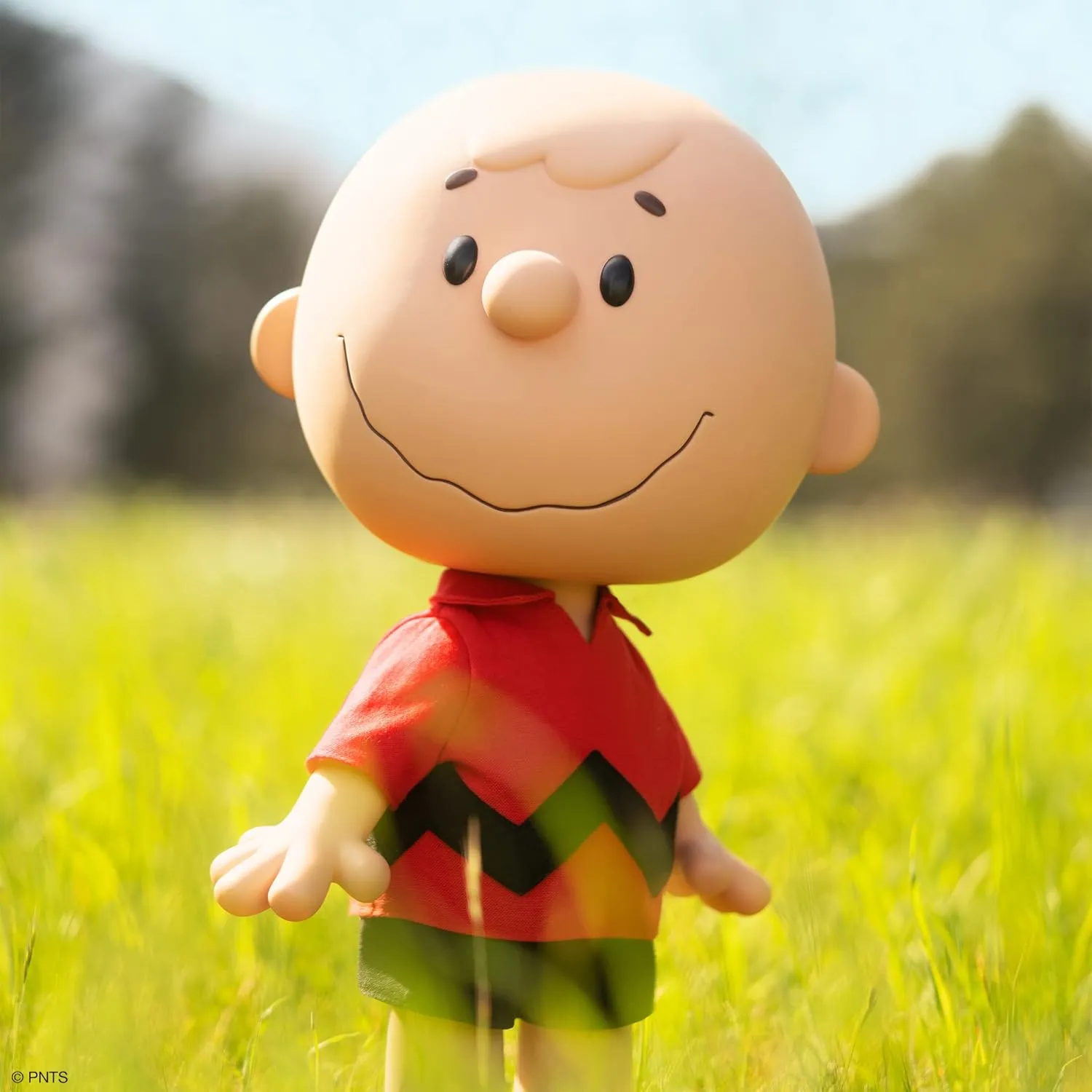 Super7 Supersize Peanuts Charlie Brown (Red Shirt) - 16" Peanuts Action Figure with Fabric Clothing Classic Cartoon Collectibles and Retro Toys