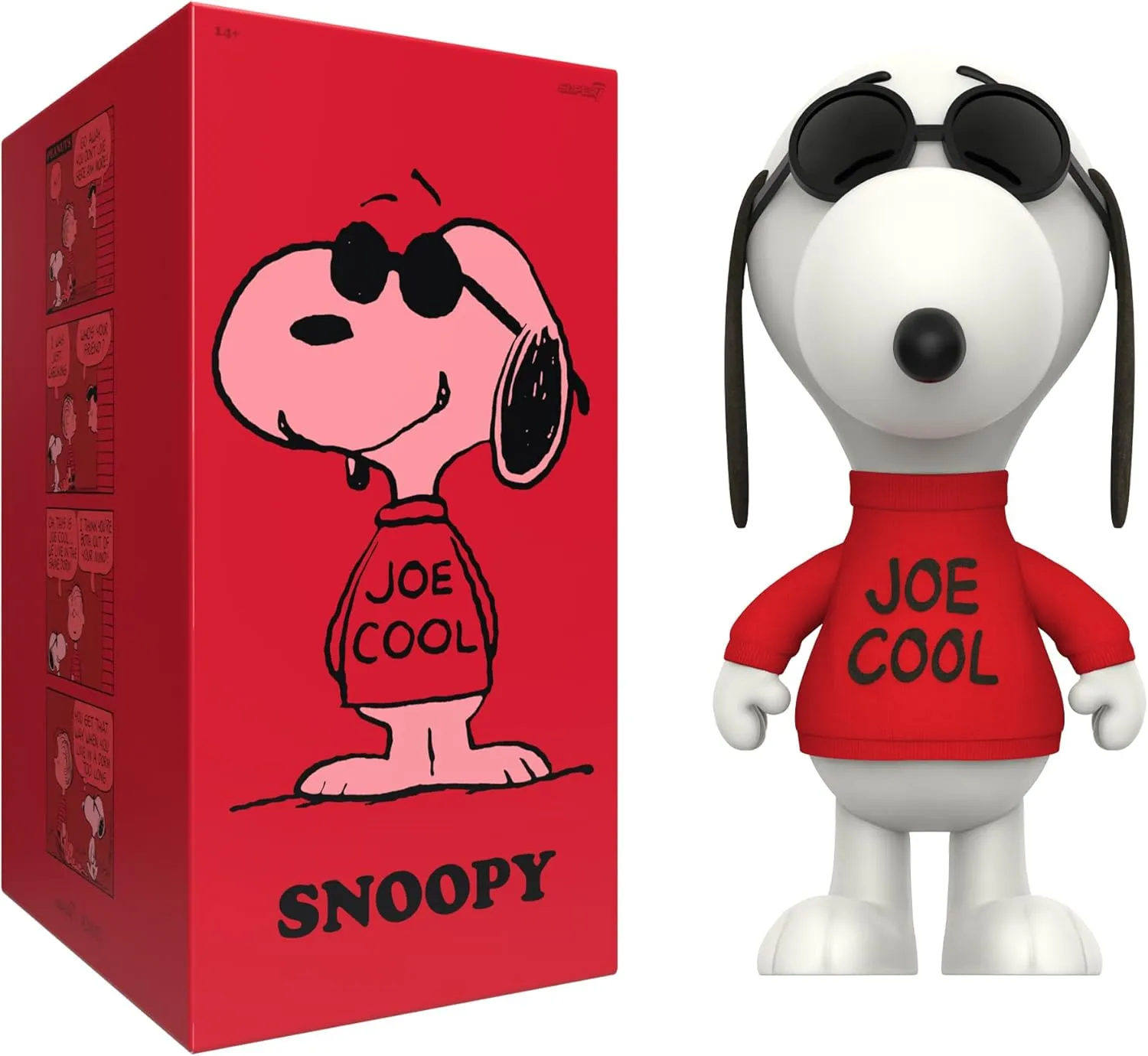 Super7 Supersize Peanuts Snoopy Joe Cool - 12" Peanuts Action Figure with Fabric Clothing Classic Cartoon Collectibles and Retro Toys
